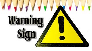 How to Draw Warning Sign Step by step  SLD [upl. by Hallam626]