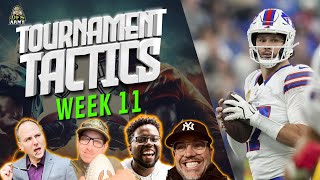 NFL Week 11 DraftKings and FanDuel GPP Strategy and Picks  Tournament Tactics [upl. by Bartie]