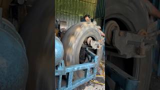 Tractor tyre button cutting machine part2 short shorts [upl. by Salokkin527]