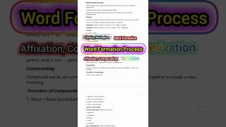 Word Formation Process  Clipping  Affixation  Derivation  Back Formation  Compounding [upl. by Blakelee]