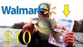 10 WALMART Crappie Fishing Challenge Crappie Jigs [upl. by Casi]