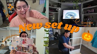 Moving Furniture around  Book Journal VLOGTOBER DAY 3 🦇🍂 [upl. by Elora]