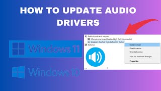 How to update Audio Drivers on Windows 1011  Update Realtek HD Audio Driver [upl. by Yrrol974]