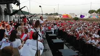 Fêtes de Bayonne 2019  quotla Peña Baionaquot par lHarmonie bayonnaise à louverture [upl. by Malissia967]