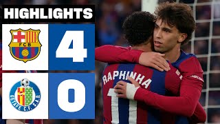 FC BARCELONA 4  0 GETAFE CF  RESUMEN LALIGA EA SPORTS [upl. by Redmer]