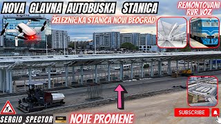 NOVA GLAVNA Autobuska stanica i Železnička stanica Novi Beograd remontovani Voz RVR beograd [upl. by Isac]