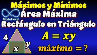 Problema de Máximos y Mínimos Calcular Rectángulo de Área Máxima inscrito en Triángulo Equilátero [upl. by Enerahs]