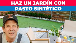 Cómo hacer un jardín con pasto sintético y piedras [upl. by Dutchman]