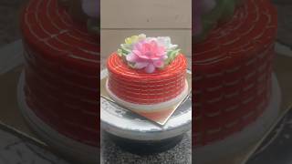 strawberry cake design Decoration cake shorts shortvideo trending [upl. by Annotahs988]