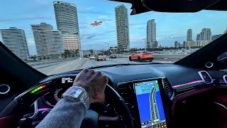 TrackHawk Cutting Up In Miami Traffic POV AndreCastle [upl. by Hanah]