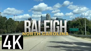 Driving in Raleigh North Carolina 4K Street Tour  Downtown amp North Hills  Best Cities to Move To [upl. by Atekehs]