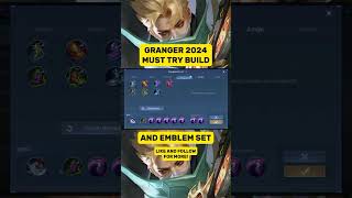 Granger 2024 MUST TRY Build and Emblem Set ✅💜 mlbb mobilelegends shorts [upl. by Marlette]