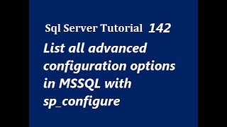 SPConfigure in SQL Server [upl. by Aiekat]