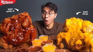 KAPOK MUKBANG MENU BARU RICHEESE FIRE WHOLE CHICKEN L4MBUNG GAK AMAN🥵 [upl. by Eluj]