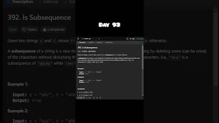 LeetCode 392  Is Subsequence 100daysofcodingchallenge javaprogramming [upl. by Ruiz]