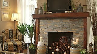 BudgetFriendly Stone Fireplace Makeover  DIY Network [upl. by Ades946]