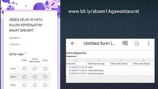 Cara membuat absen online dengan google form pengolahan hasil amp link gampang diingat [upl. by Raclima]