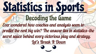 Statistics in Sports  Decoding the Game statistics4all statisticsexplained [upl. by Timothy]