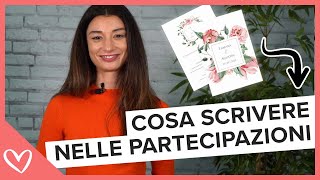 COSA SCRIVERE NELLE PARTECIPAZIONI  10 idee originali [upl. by Ithsav846]