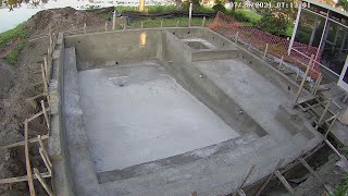 Gunite Pool Construction Time Lapse from IP Camera [upl. by Duer476]