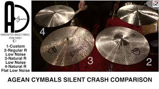 Agean Low Noise Crash Cymbals and Regular Crash Cymbals Comparison Video [upl. by Narot562]