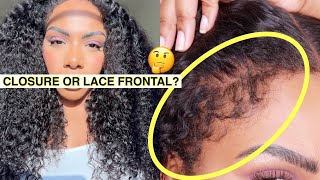 ✅ HOW TO get the MOST NATURAL 4C KINKY CURLY EDGES look on a 8x5 LACE CLOSURE WIG subellahair [upl. by Chien]