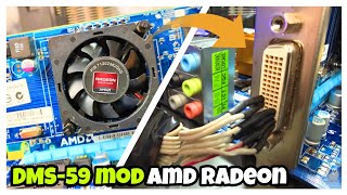 LE SALVO LA VIDA A ESTA AMD RADEON CON UN MOD CASERO DMS59 A VGA  FUNCIONA [upl. by Yma776]