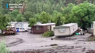 Flooding and fire in Ruidoso damages New Mexico town Las Vegas NM impact [upl. by Quintin]