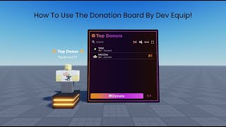 How To Use The quotDev Equipquot Donation Board In Roblox Studio  Studio Tutorials [upl. by Kcirdef637]