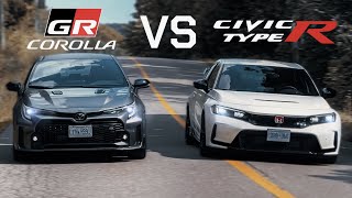 2023 Honda Civic Type R vs Toyota GR Corolla  Battle of the Hot Hatches Indepth Comparison [upl. by Johanan83]