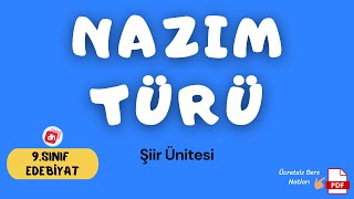 Nazım Türü Nedir Türk Şiirinde Nazım Türleri 📌 9Sınıf Edebiyat Şiir Ünitesi  Deniz Hoca  PDF 📘📕 [upl. by Ahsram]