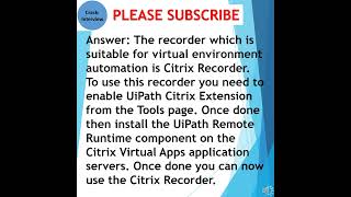 In UiPath studio which recorder is suitable for Virtual Environment Automation [upl. by Enelear]