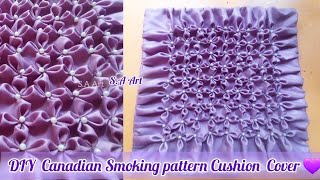 Canadian smoking Tutorial  DIY Beautiful pearls Flower pattern cushion cover with English Subtitles [upl. by Aneelehs]