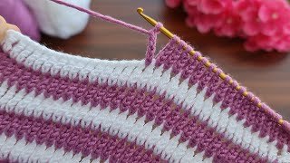 Wow 😇 Super Easy Tunisian Knitting  Tunus İşi Örgü Modeline Bayılacaksınız [upl. by Nho639]