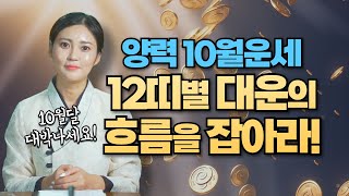 양력 10월 12띠 띠별 운세 총정리💡 대운의 기운이 들어오는 띠는 무슨띠 대구용한점집 더샤머니즘 [upl. by Boony]