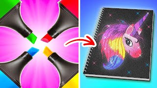 SMART ART TRICKS AND DRAWING HACKS  DIY Edible School Supplies By 123 GO LIVE [upl. by Spieler]