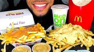 ASMR MCDONALDS VS INNOUT ANIMAL STYLE FRIES MUKBANG NO TALKING JERRY SAVAGE MESSY EATING SOUNDS [upl. by Enyaw973]