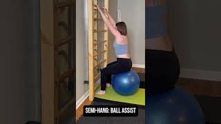 Easy to perform Scoliosis exercise SemiHang with Ball schrothmethod scoliosistreatment pt [upl. by Weihs]