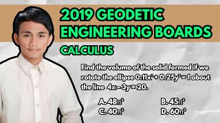 2019 Geodetic Engineering Boards Volume of an Ellipse Rotated about a Line [upl. by Ulises697]