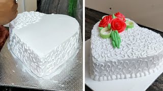 Simple Heart Shape Design Cake  Vinila Flyover Cake [upl. by Kingsley170]