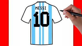 HOW TO DRAW LIONEL MESSI SHIRT EASY  DRAWING STEP BY STEP [upl. by Nytsirt]