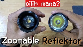 Perbedaan senter reflektor dan zoom  zoomable Leyoya Z1 vs Ekoras S21 [upl. by Bobbie]