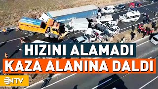 Vanda Zincirleme Kaza Hızla Gelen Araç Duramayıp Kaza Bölgesine Daldı  NTV [upl. by Ydnab]