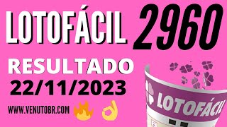 🍀 Resultado Lotofácil 2960 [upl. by Mervin134]