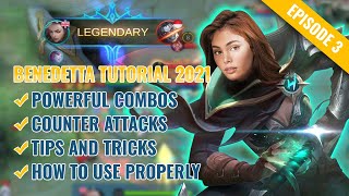 BENEDETTA Best Tutorial amp Guide 2021 English Skills Combo Tips and Tricks  Mobile Legends  ML [upl. by Ybbed77]