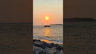 Stunning Goa Miramar Beach Boat Sailing Through Crystal Clear Waters 🌊🚤🏖️ MiramarBeach OceanViews [upl. by Haldes98]