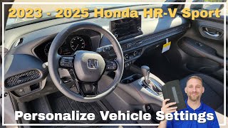 2023  2025 Honda HRV Sport Personalized Vehicle Settings [upl. by Kluge]