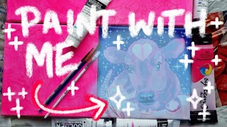 Paint A Commission With Me  Pt 1 Acrylic Painting 💖✨️🐮💕 [upl. by Bronder147]