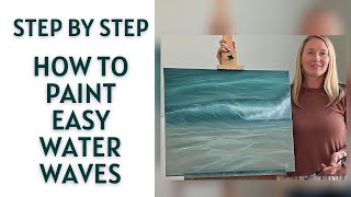 Easy Ocean Waves Painting Tutorial  Step by Step ColorByFeliks [upl. by Amalita146]