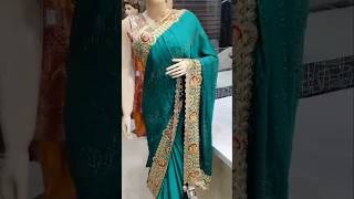 Silk fabric jerkin siroski work designer saree youtubeshorts youtubeshort viralshort viralreels [upl. by Thora]